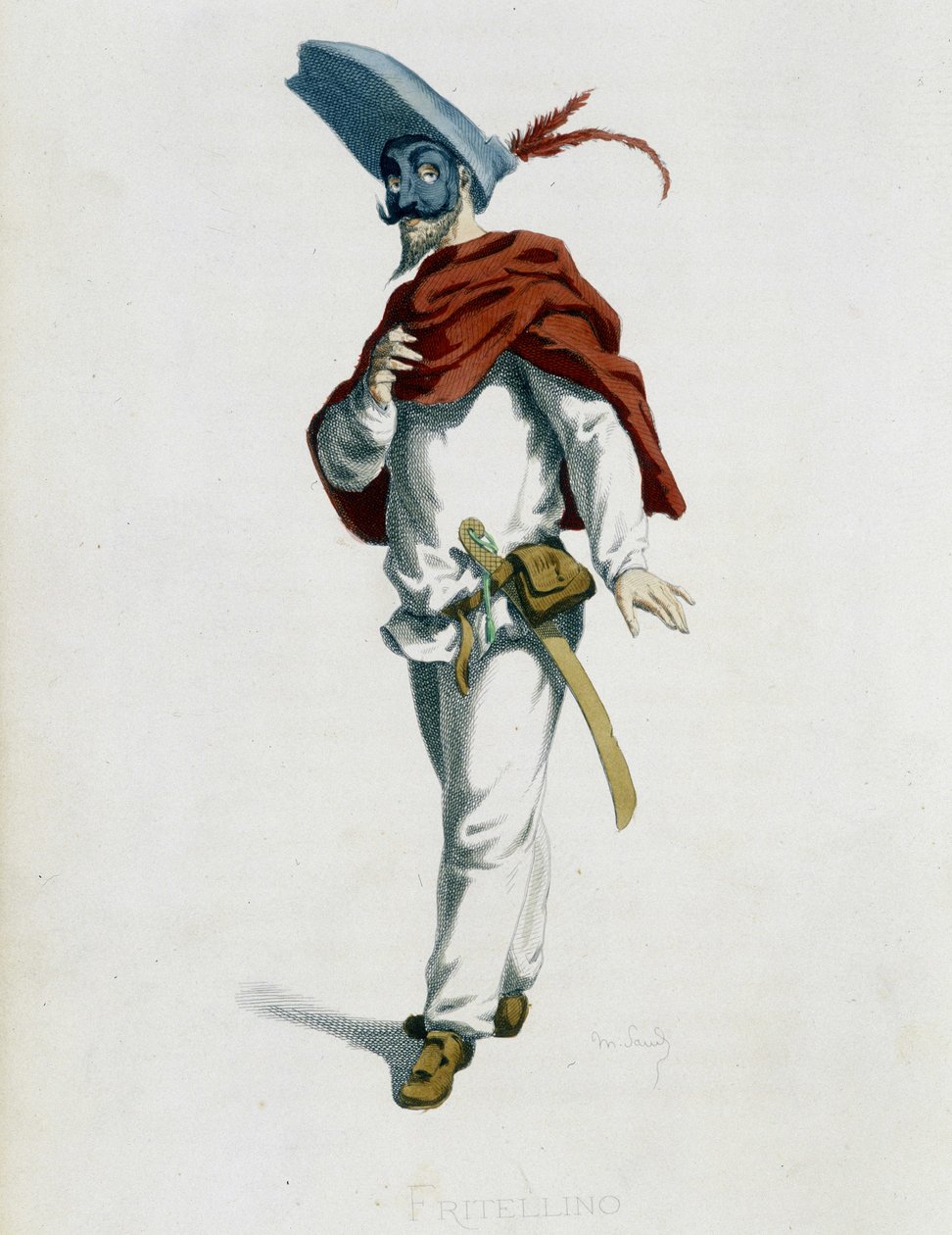 Fritellino Ur ""Masques et bouffons"" (italiensk komedi), text och teckningar av Maurice Sand, etsningar av A. Manceau, förord ​​av Georges Sand, Paris, Michel Lévy Frères av Maurice Sand