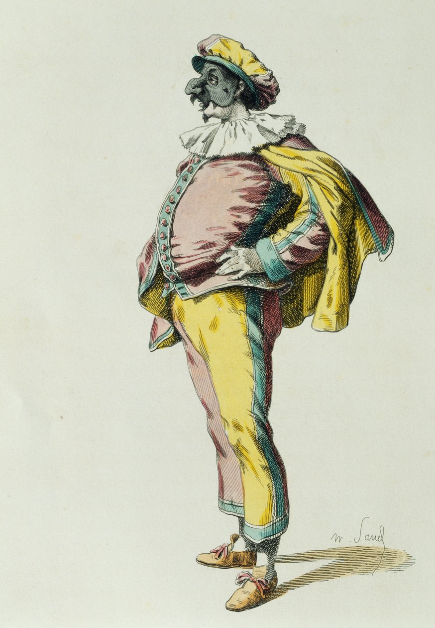 Pulcinella 1685, av Maurice Sand (1823-1889) av Maurice Sand
