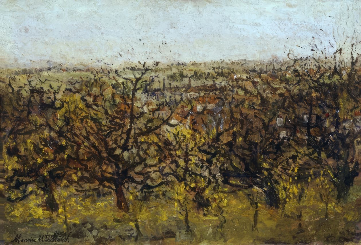 Äppelträd i Montmagny av Maurice Utrillo