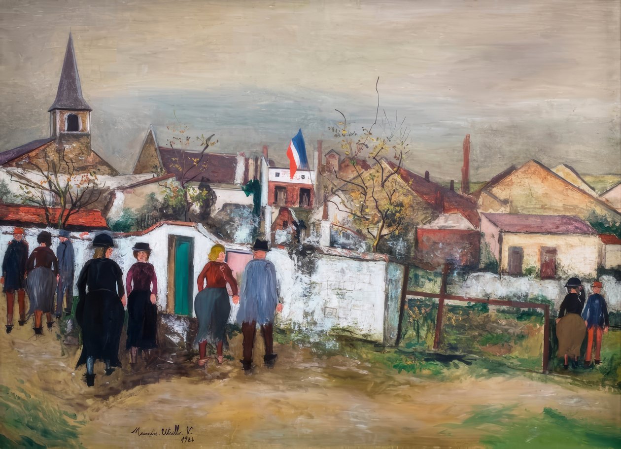 Rådhuset med flaggan av Maurice Utrillo