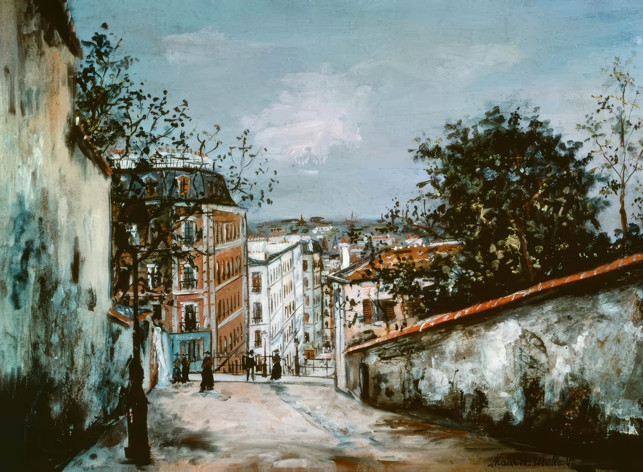 Rue du Mont-Cenis i Montmartre av Maurice Utrillo