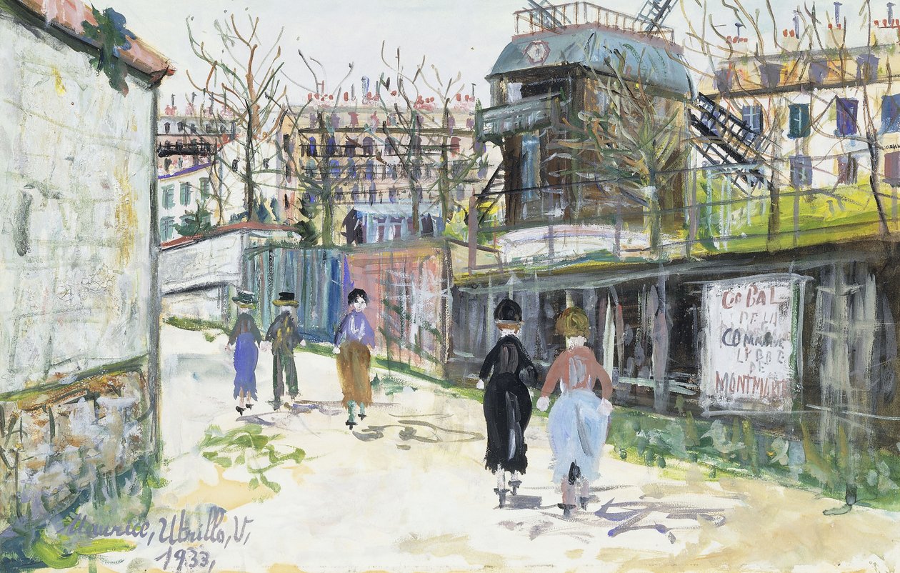 Le Moulin de la Galette, Montmartre av Maurice Utrillo