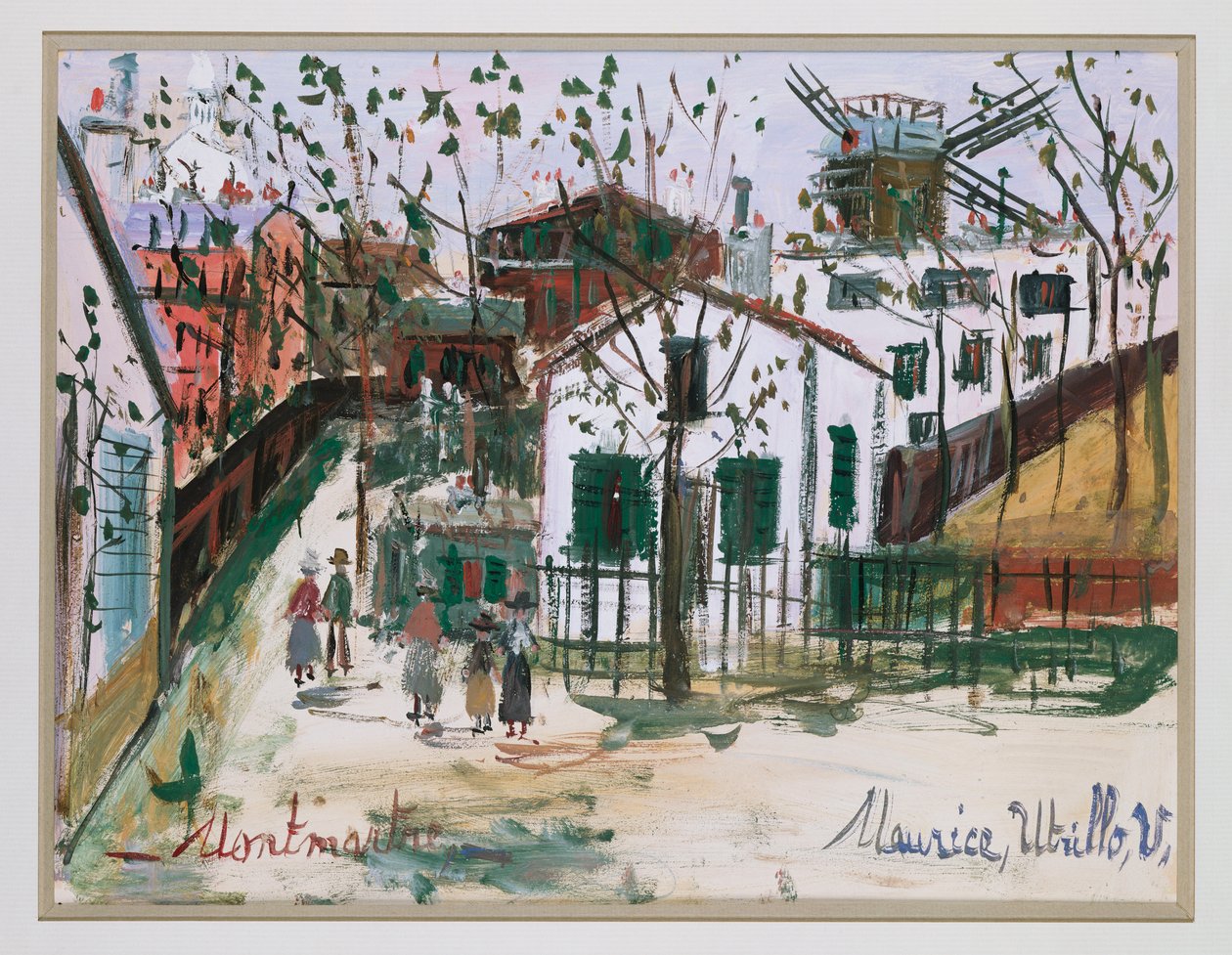 Montmartre (gouache på papper) av Maurice Utrillo