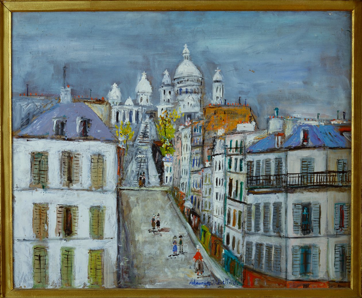 Rue Chappe, Montmartre, ca 1937 (olja på pannå) av Maurice Utrillo
