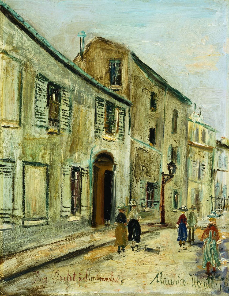 Rue Corot i Montmartre, ca 1930 (olja på pannå) av Maurice Utrillo