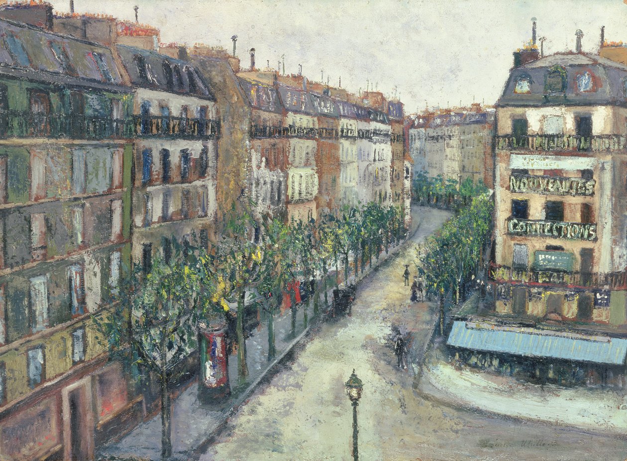 Rue Custine i Montmartre av Maurice Utrillo