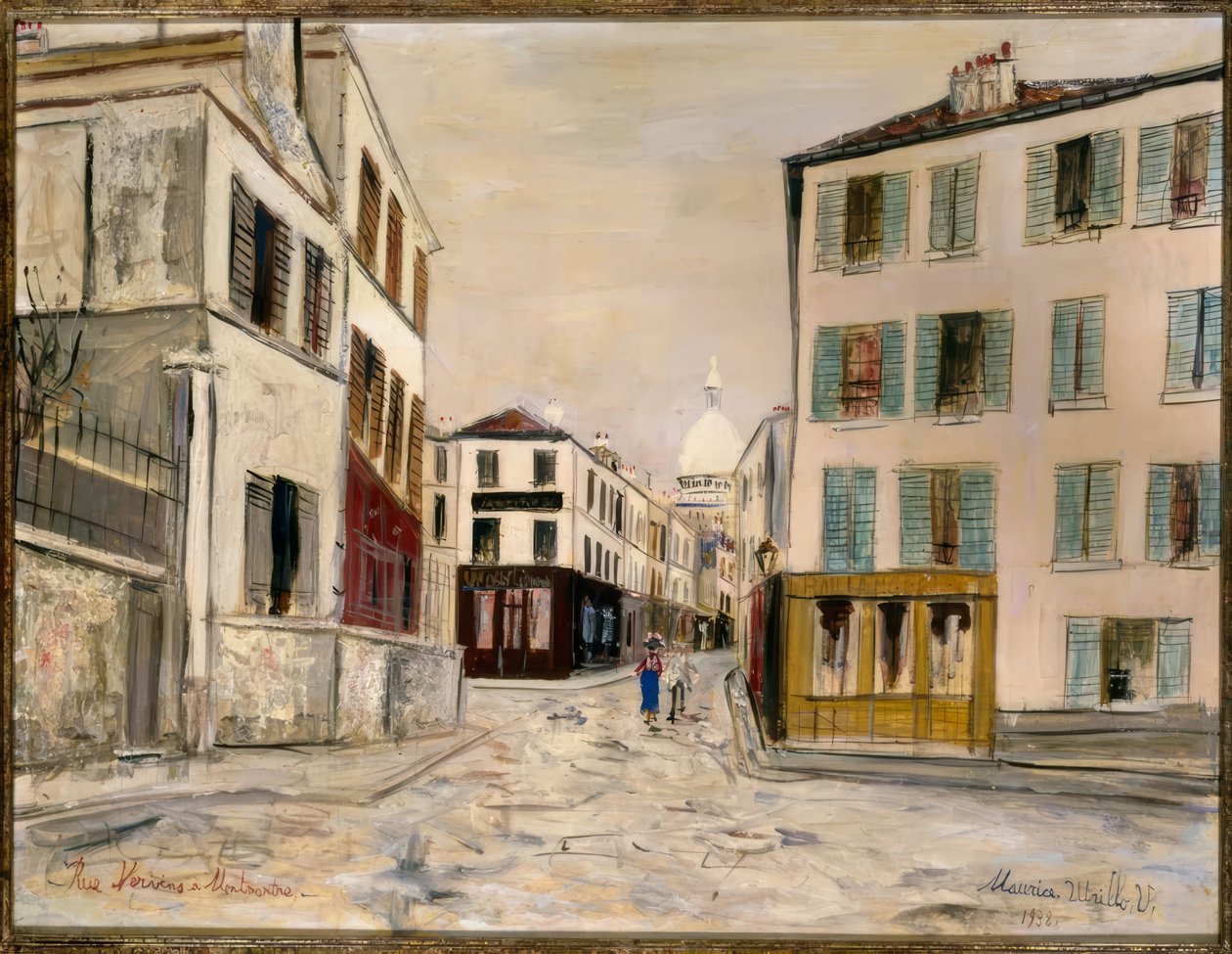 Rue Norvins i Montmartre av Maurice Utrillo