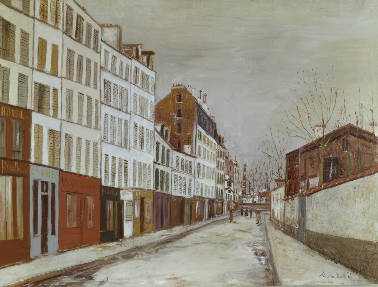 Poissonniersgatan av Maurice Utrillo