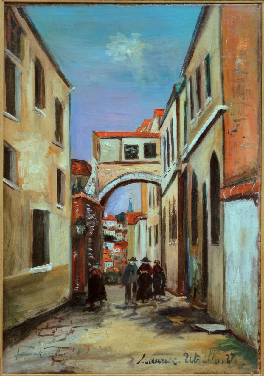 Gata i Villefranche av Maurice Utrillo