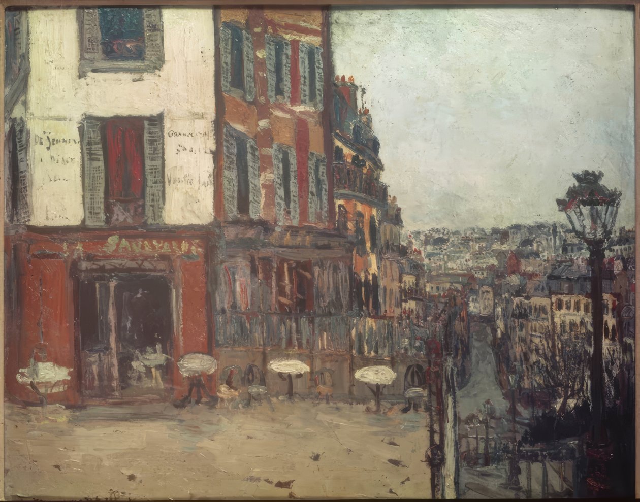 Terrass på Rue Muller av Maurice Utrillo
