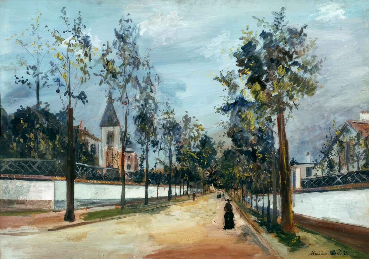 förortsgata av Maurice Utrillo