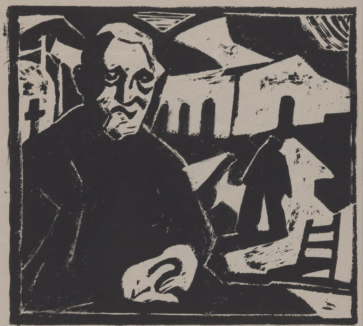 sittande man av Maurits de Groot (signed by artist)