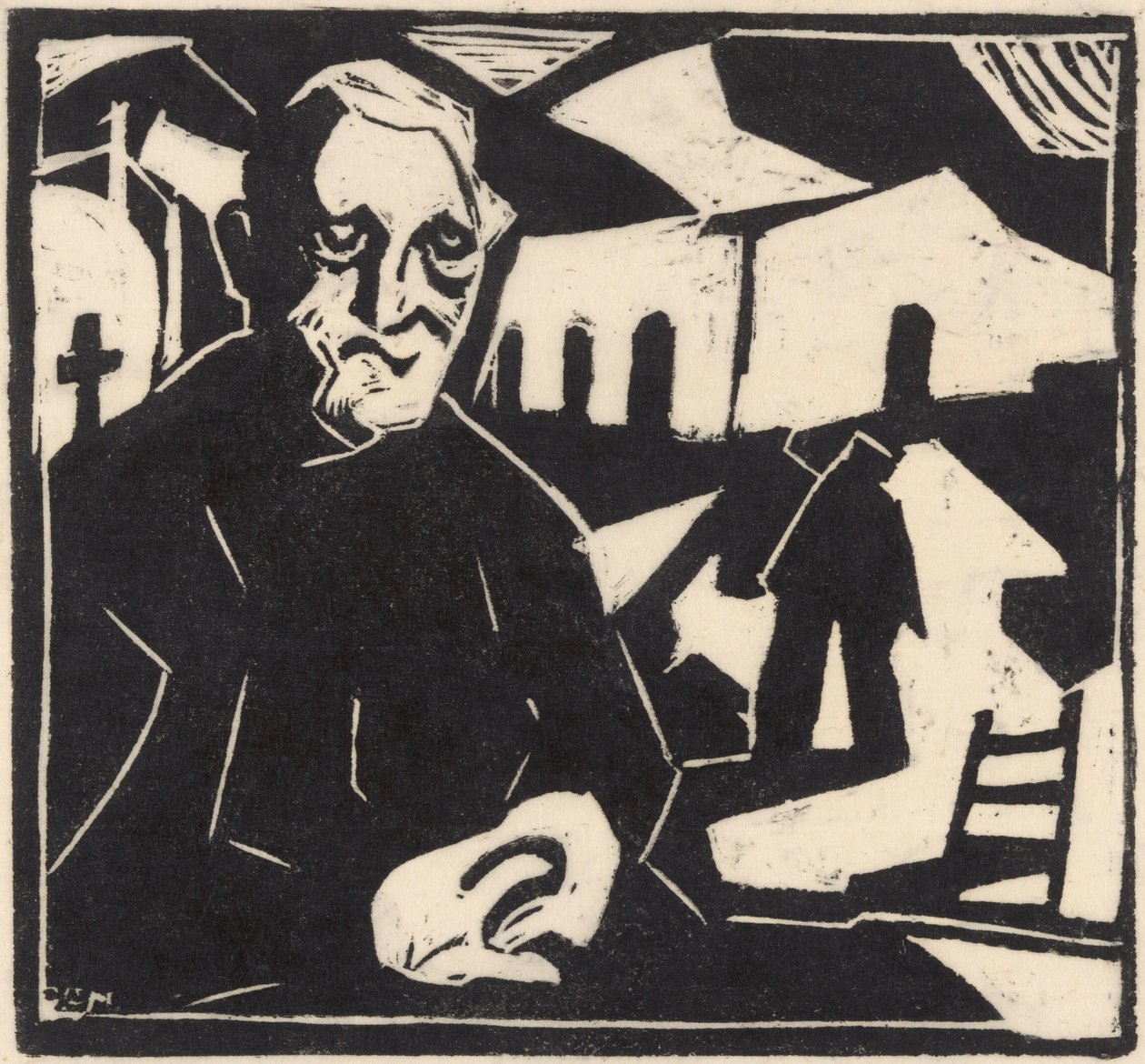 sittande man av Maurits de Groot (signed by artist)