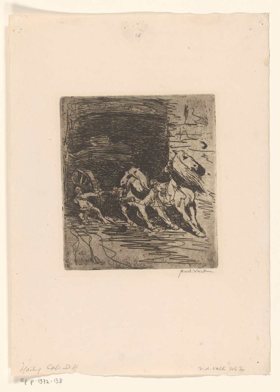 Hästar med vagn Karriär (originaltitel) av Maurits van der Valk (signed by artist)
