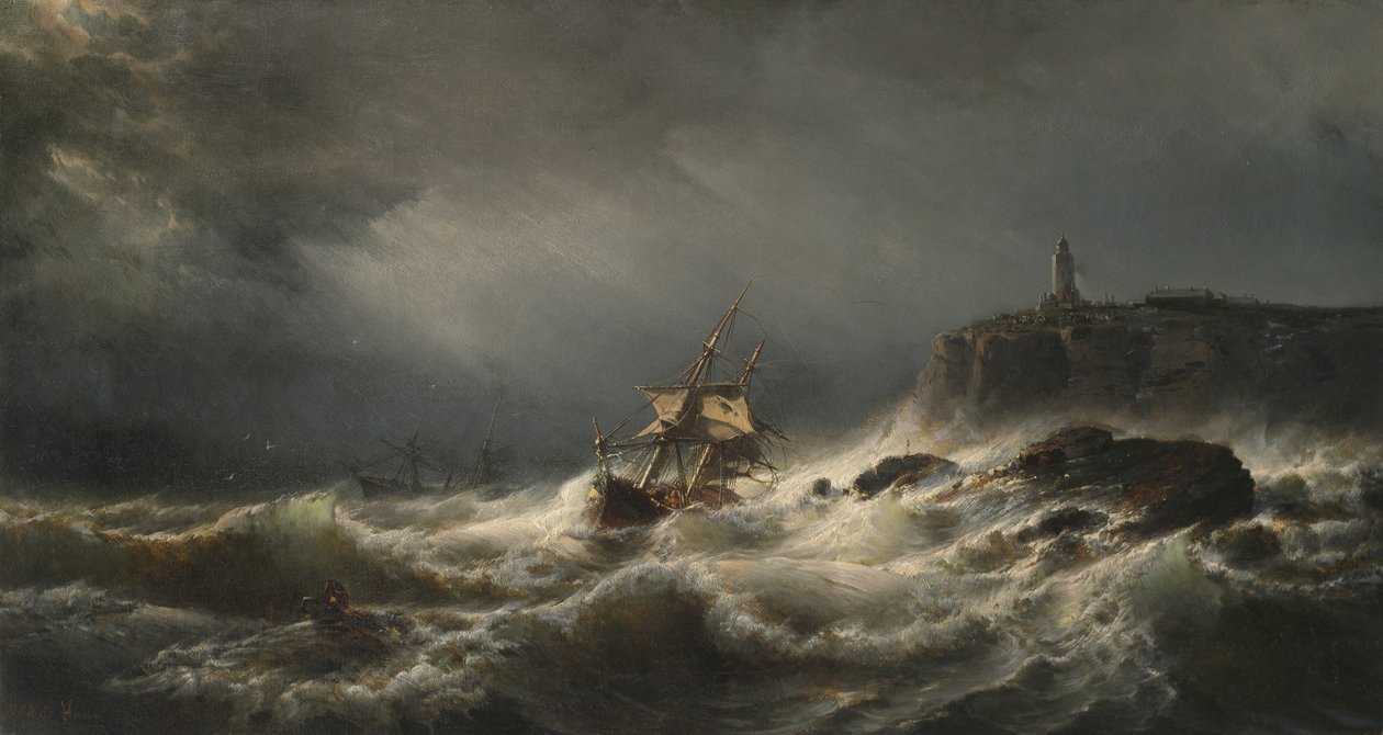 Vrak på Isle of Jersey, 1862 av Mauritz Frederik Hendrik De Haas