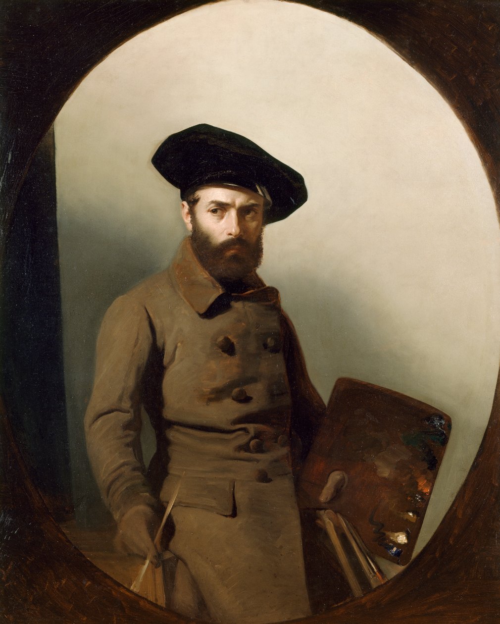 Porträtt av målaren Carlo Bellosio, av Mauro Conconi (1815-1860), olja på duk av Mauro Conconi