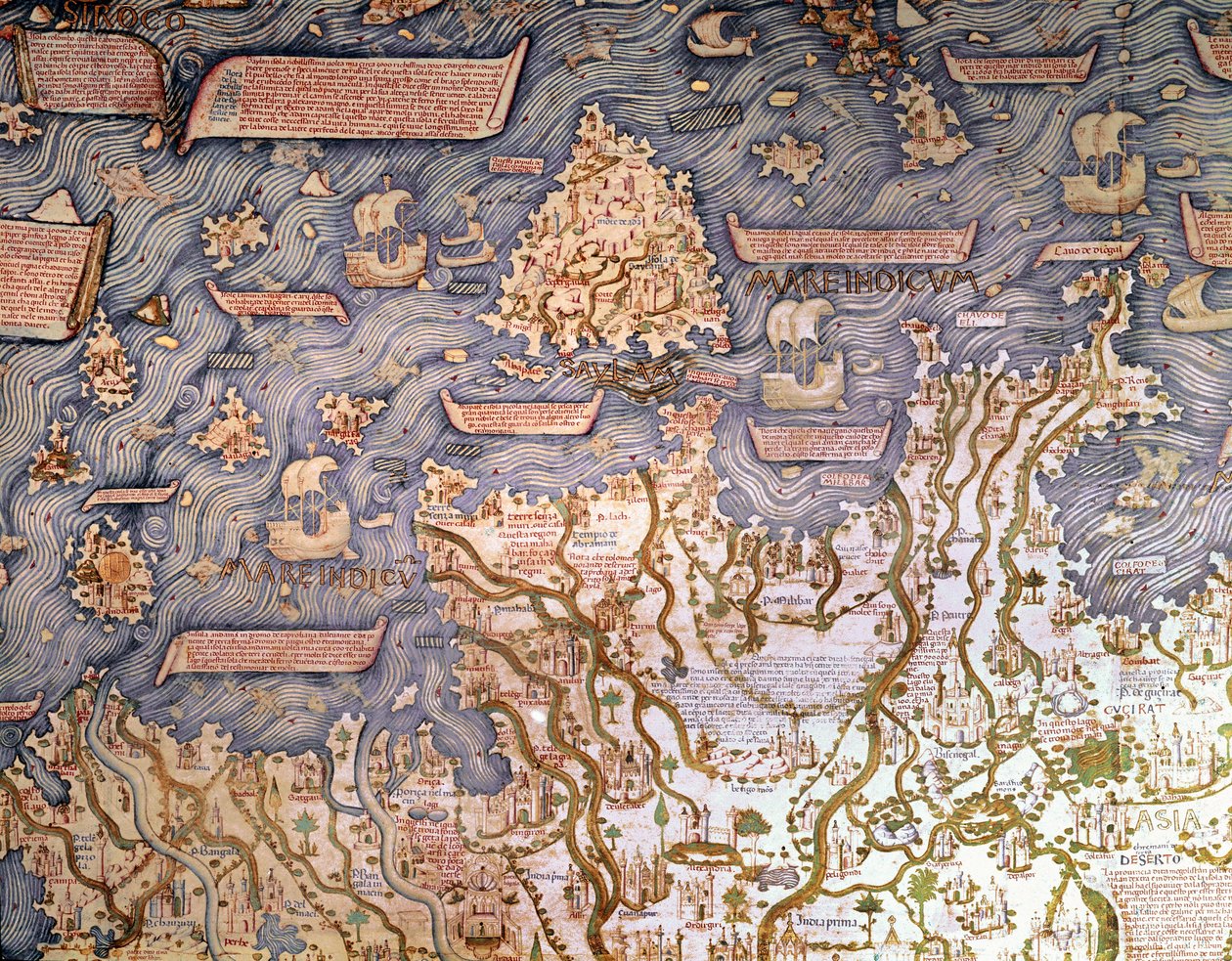Utsikt över Borneos skärgård 1459 Marciana Library, Venedig av Mauro Fra