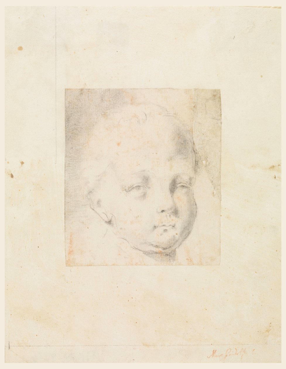 Teckning, studie: Huvud av en pojke, 1810-34 av Mauro Gandolfi