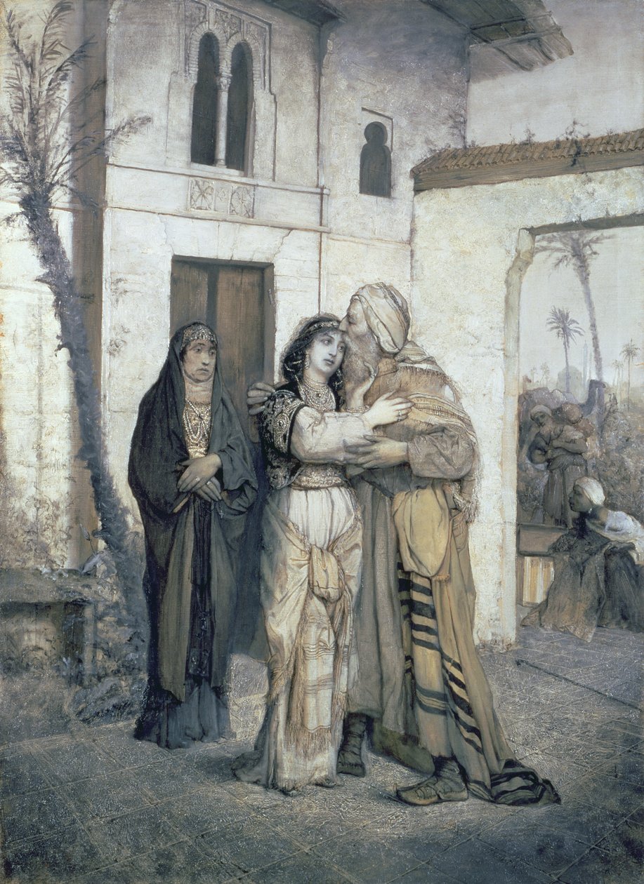 Nathan hälsades av Rachel, 1876 av Maurycy Gottlieb