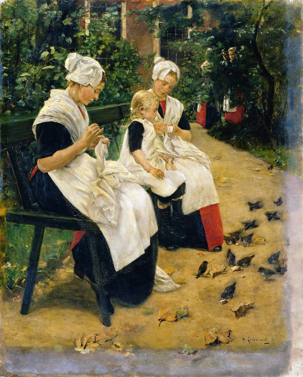 Amsterdam föräldralösa barn i trädgården, 1885 av Max Liebermann