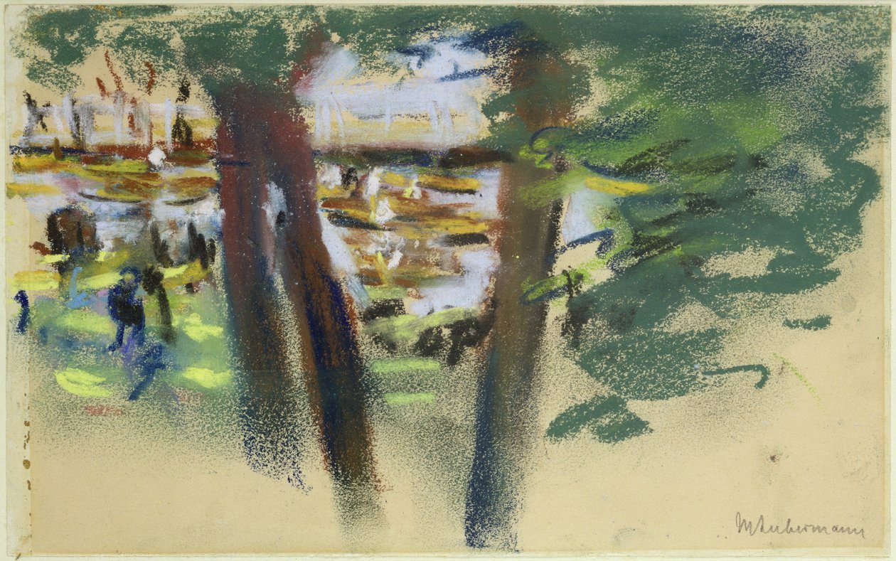 At the Ahlenhorster Fahrhaus, 1909 (pastel on paper) av Max Liebermann