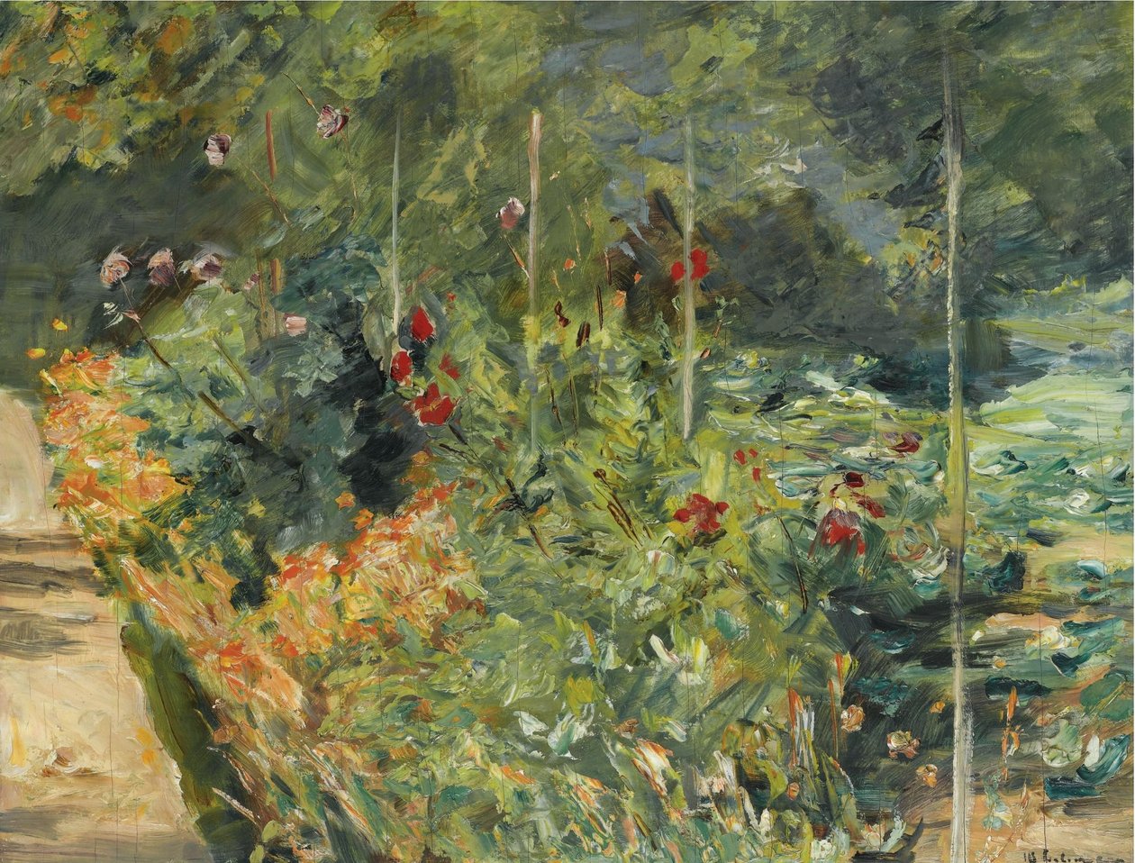 Der Nutzgarten in Wannssee nach Westen av Max Liebermann