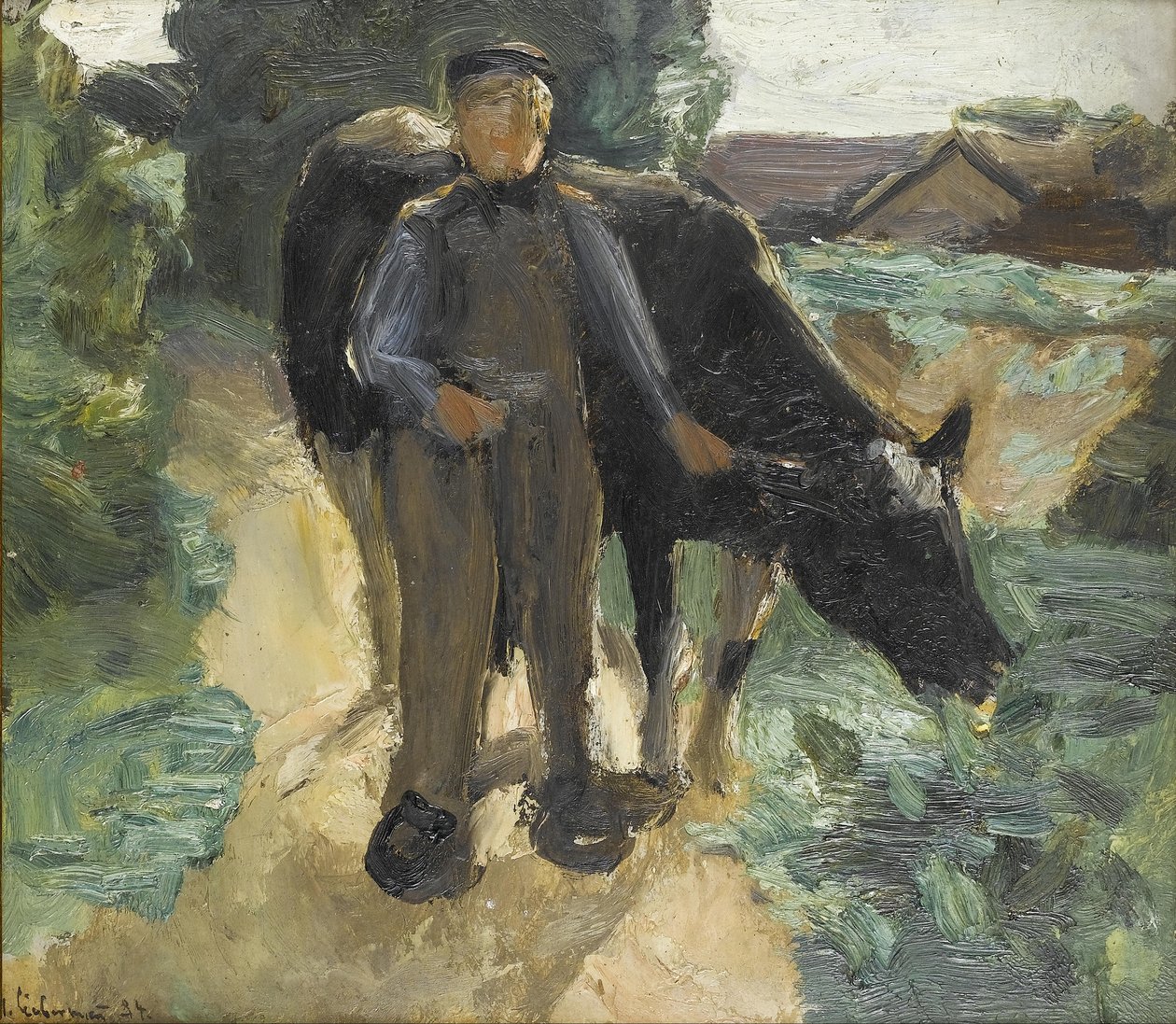En bonde med sin ko av Max Liebermann