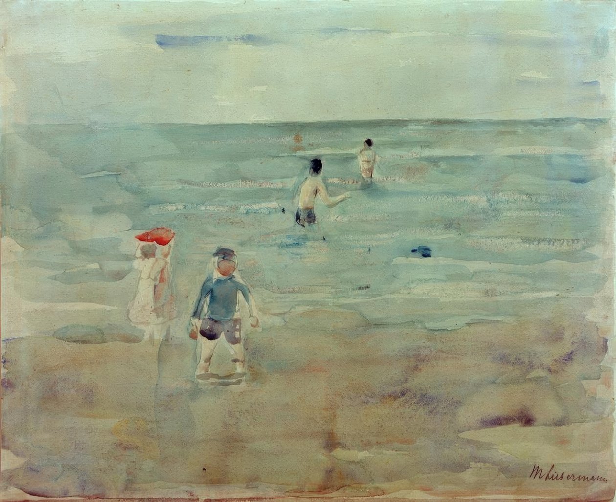 Pojkar badar i havet av Max Liebermann