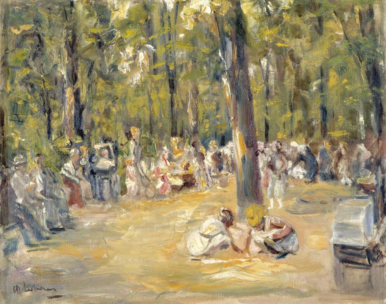 Kinderspielplatz im Berliner Tiergarten av Max Liebermann