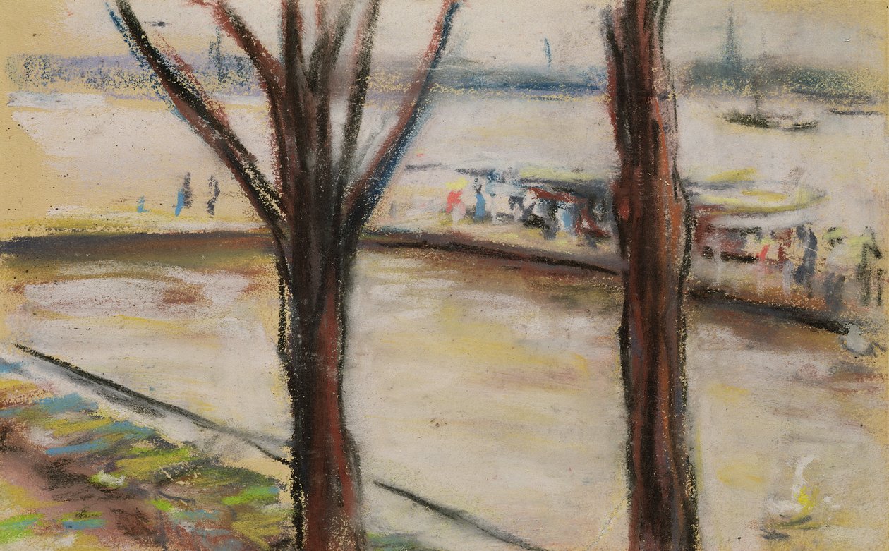 Landsteg vid Uhlenhorster Fahrhaus hösten 1909 av Max Liebermann