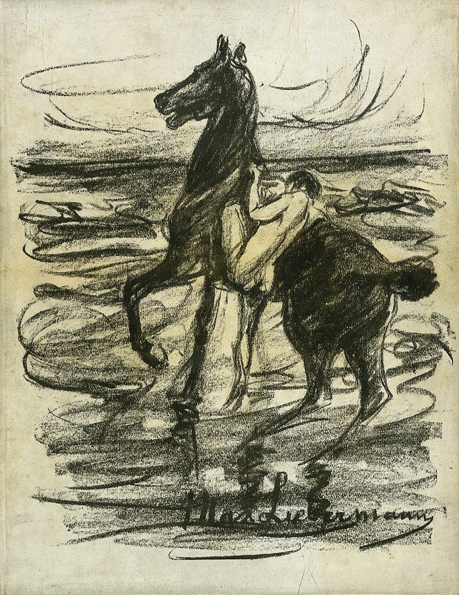 Nackter Reiter am Strande av Max Liebermann