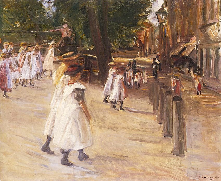 På väg till skolan i Edam av Max Liebermann