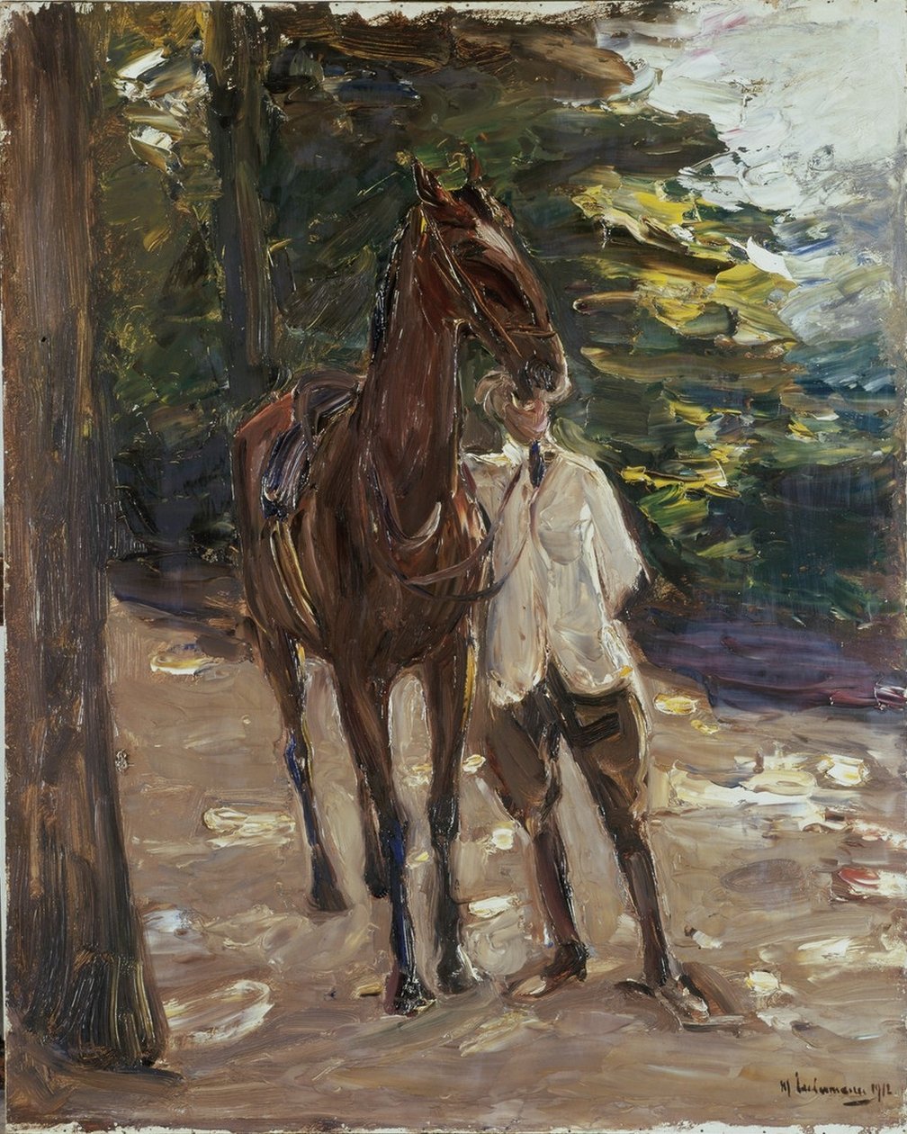 Reitknecht mit Pferd av Max Liebermann