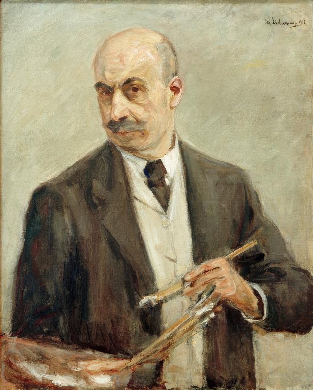 Självporträtt med palett till vänster av Max Liebermann