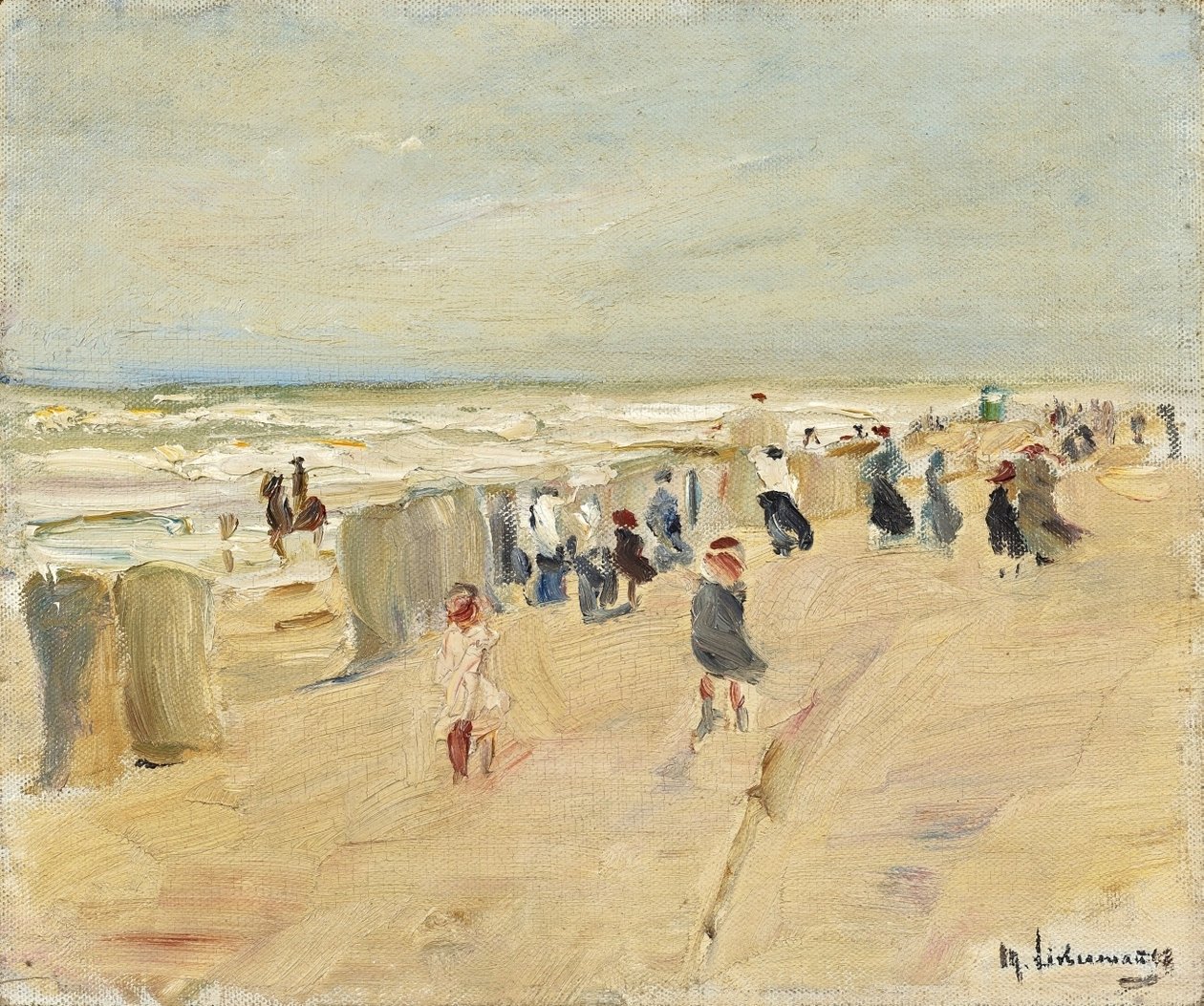 Strand in Nordwijk bei Sturm av Max Liebermann