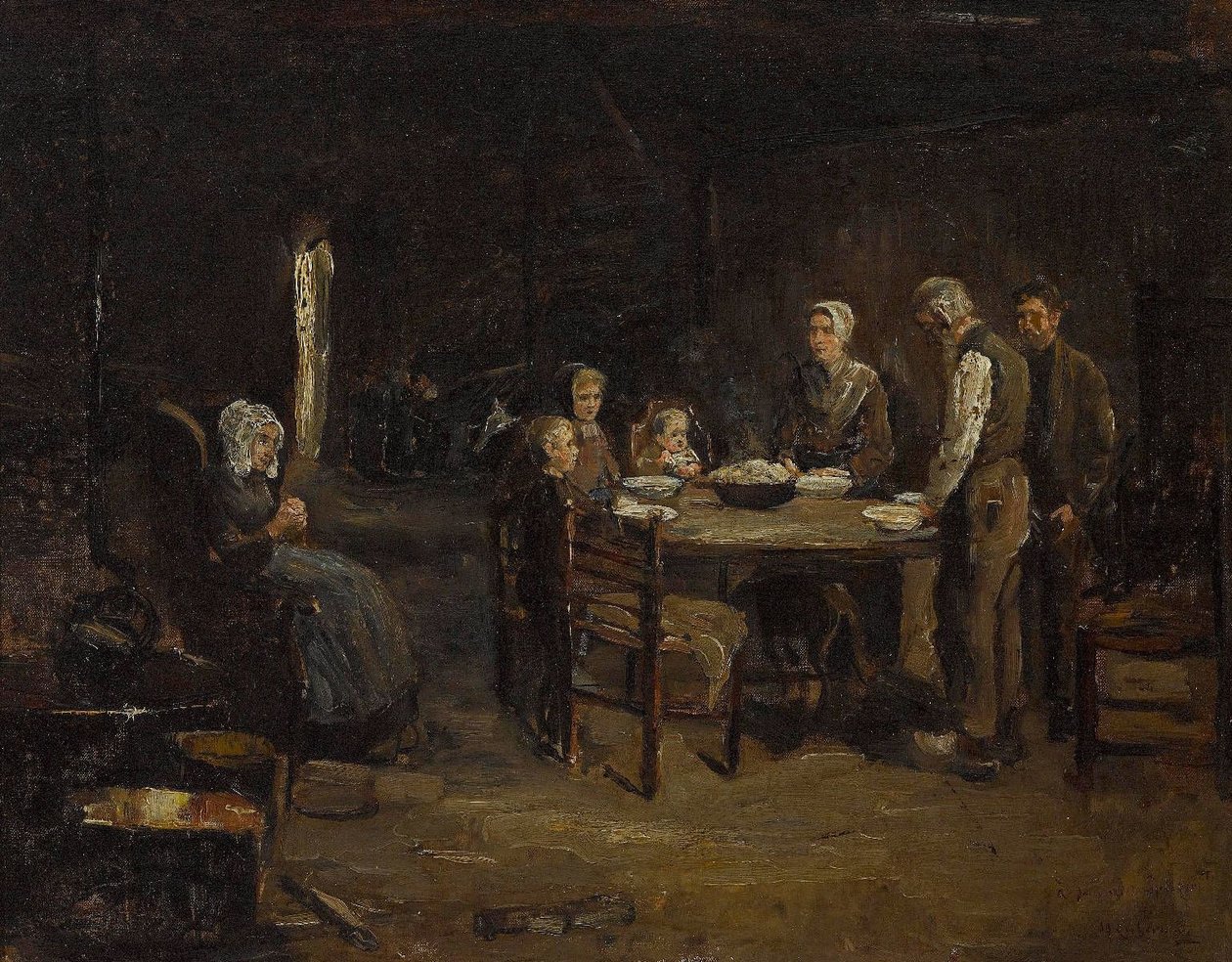 Tischgebet av Max Liebermann