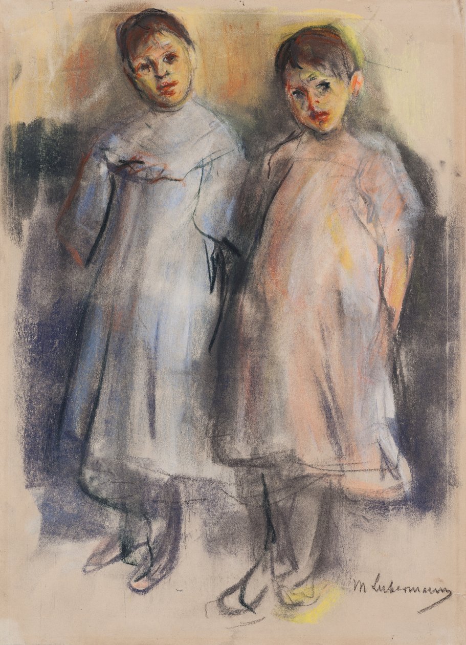 Två små flickor, ca 1902 av Max Liebermann