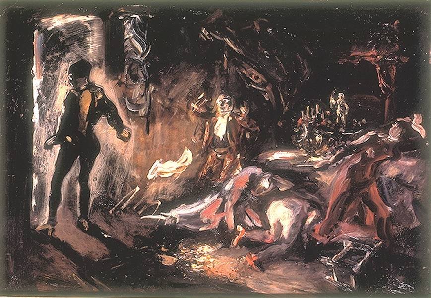 Don Juans encounter with the stony guest av Max Slevogt