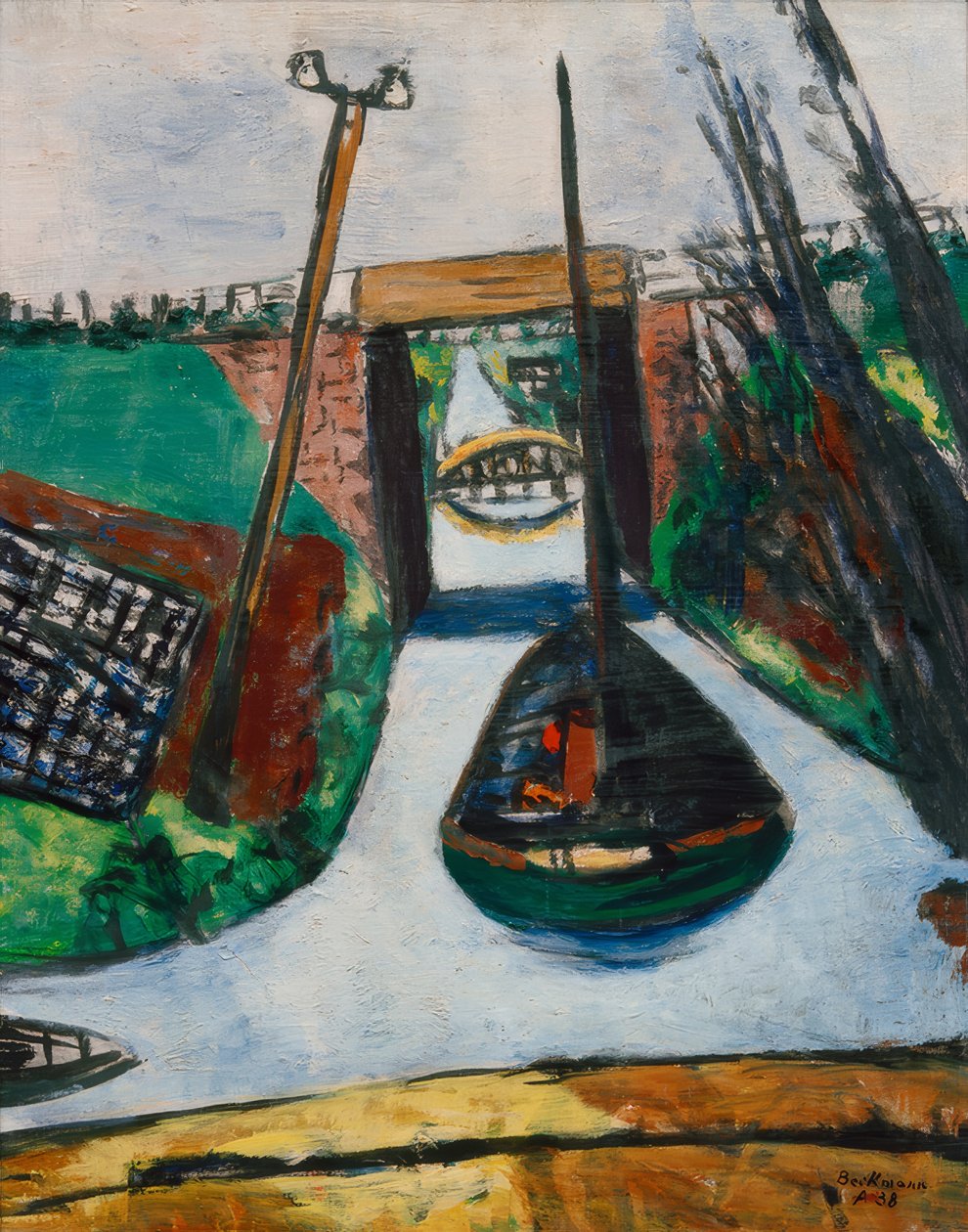 Vid dammen (Holland). Kanal i Holland av Max Beckmann