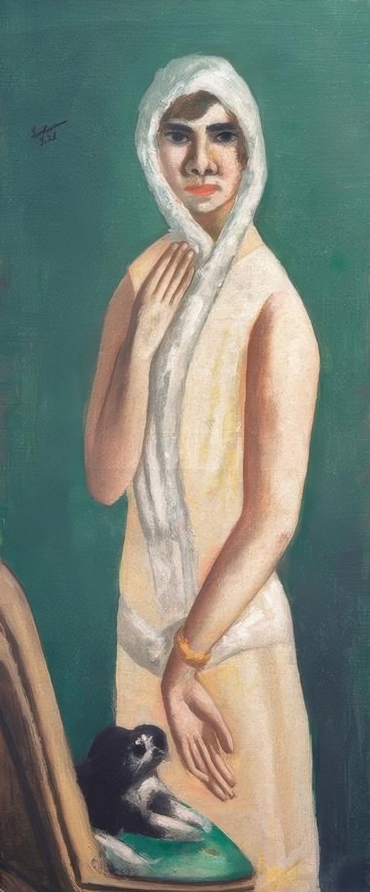 Porträtt av Quappi Beckmann av Max Beckmann