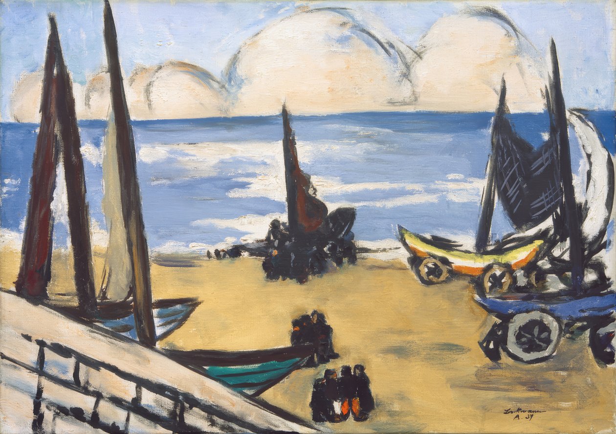 Båtar på stranden av Max Beckmann