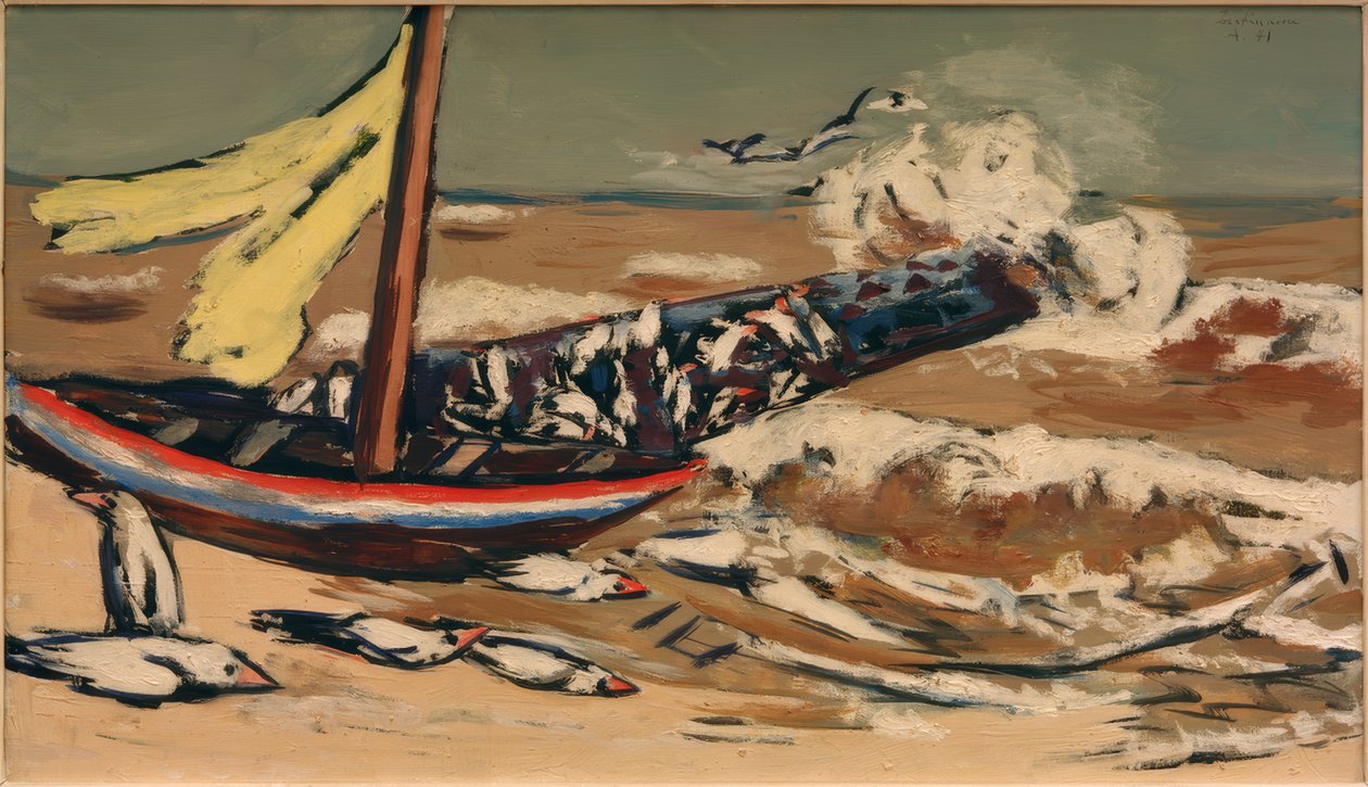 Brunt hav med måsar av Max Beckmann