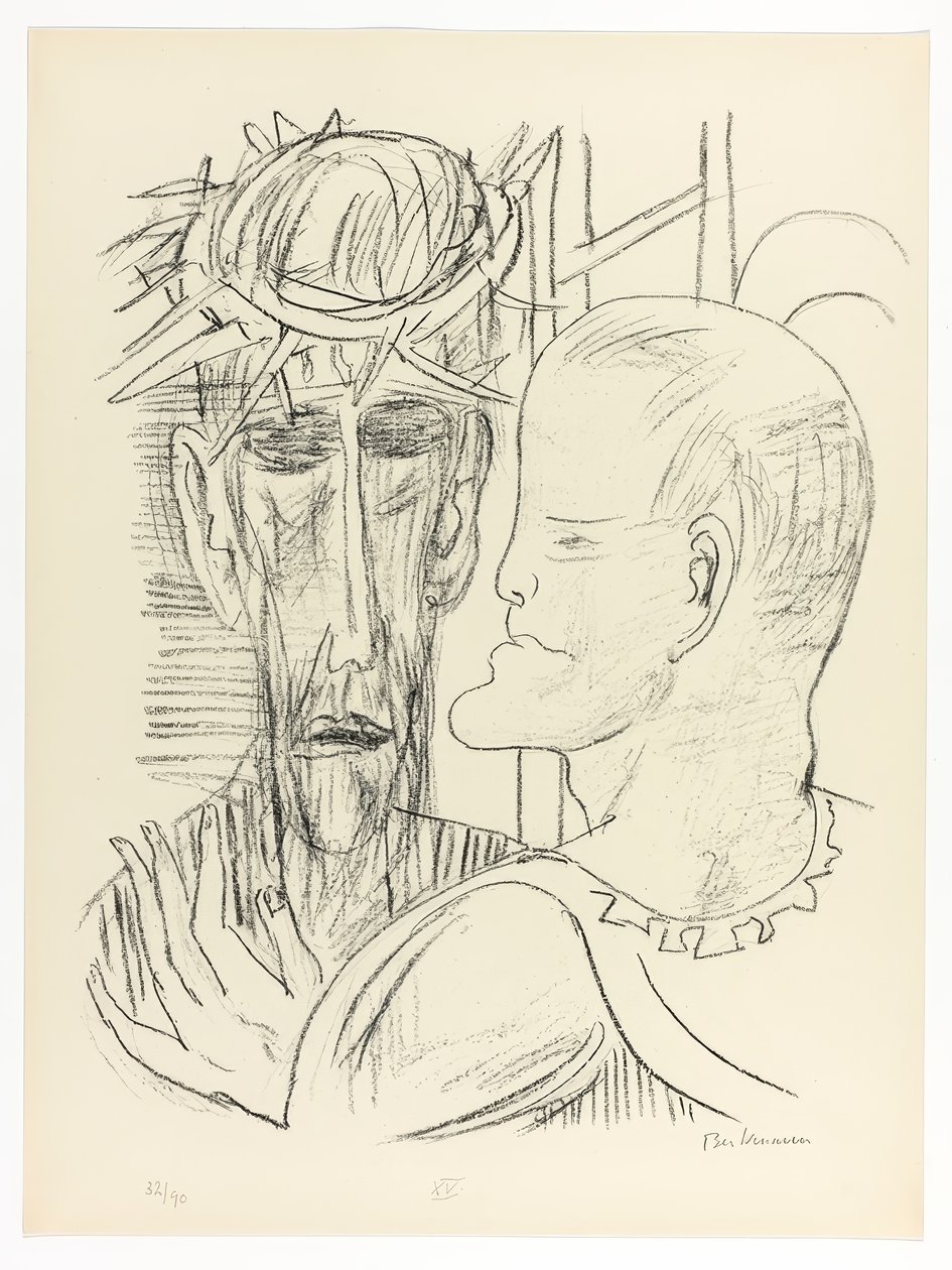 Kristus och Pilatus, tallrik 15 från Dag och dröm av Max Beckmann