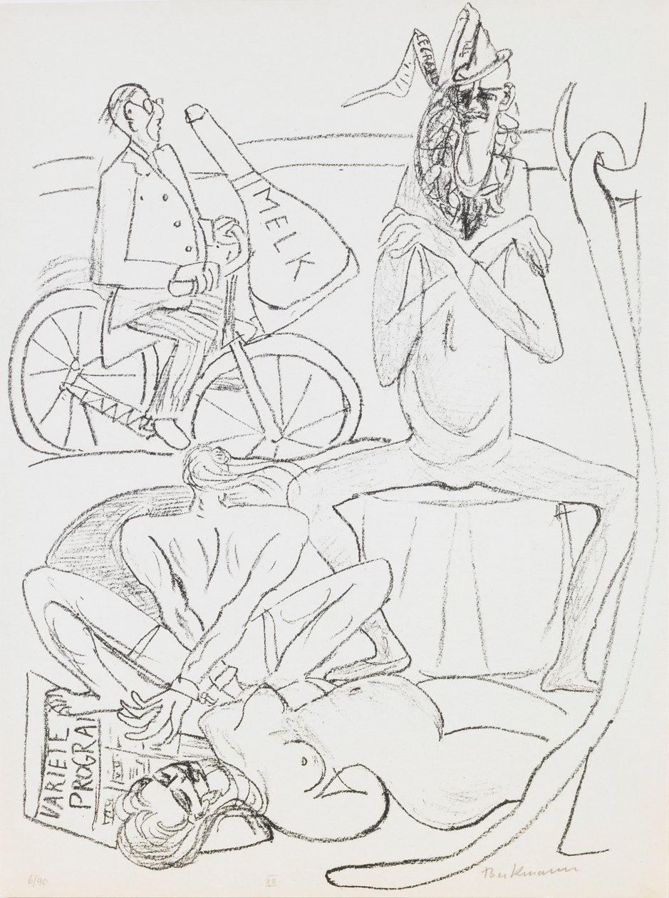 Cirkus, tallrik 12 från portfolion "Dag och dröm" av Max Beckmann