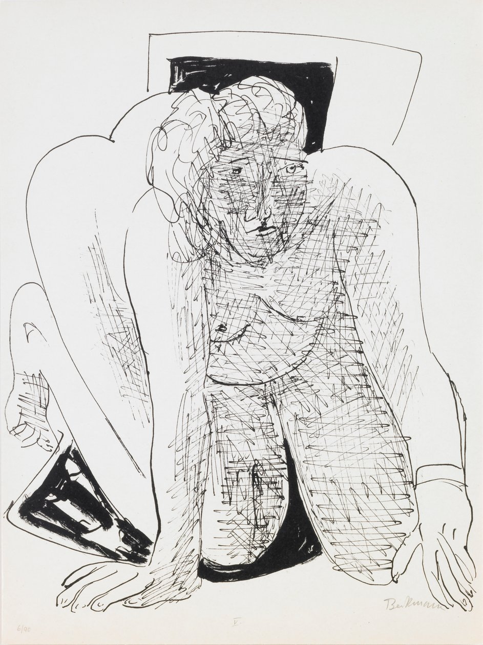 Crawling Woman, tallrik 5 från portföljen "Day and Dream" av Max Beckmann