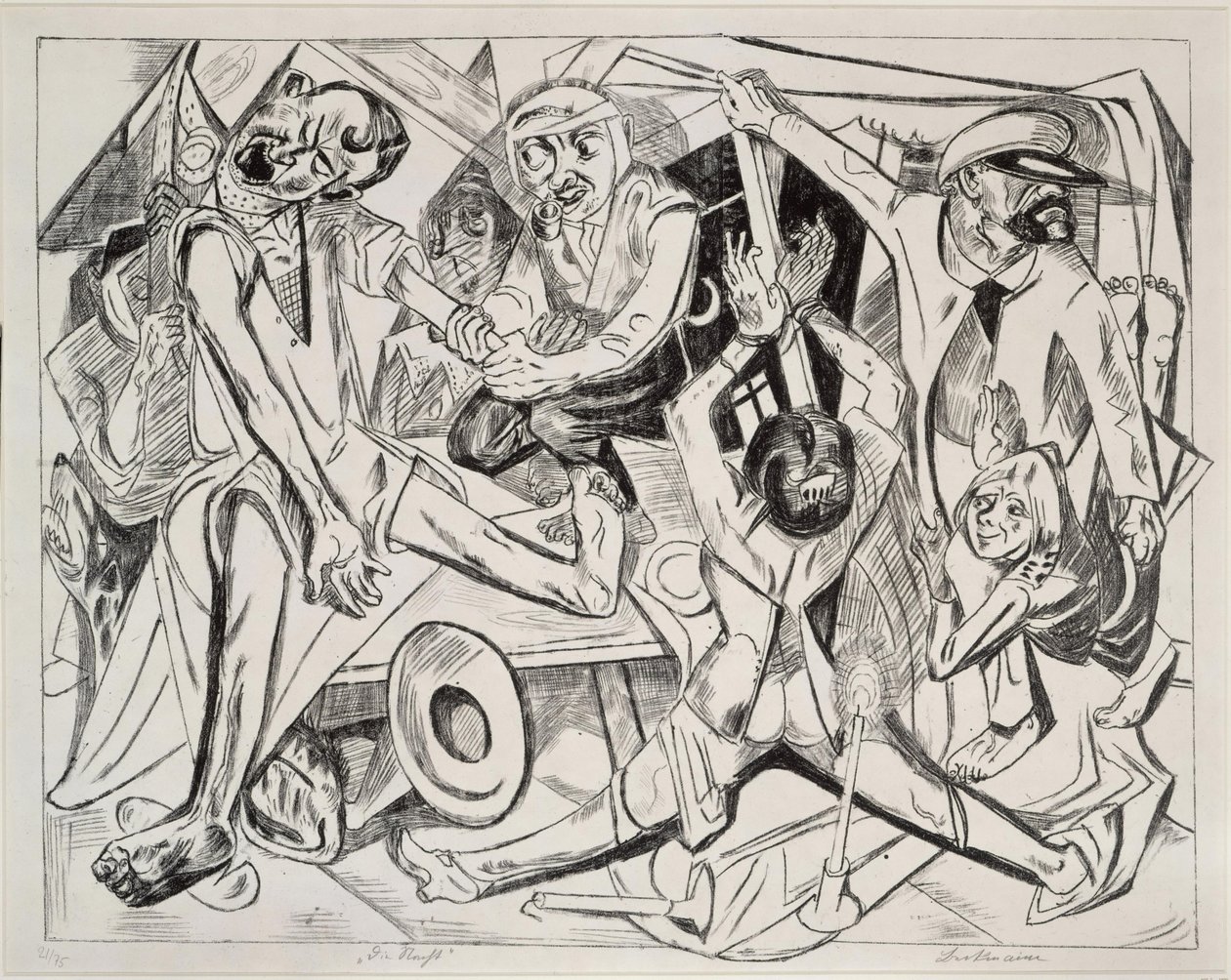 Natten (blad 7 ur: ”Helvetet”) av Max Beckmann