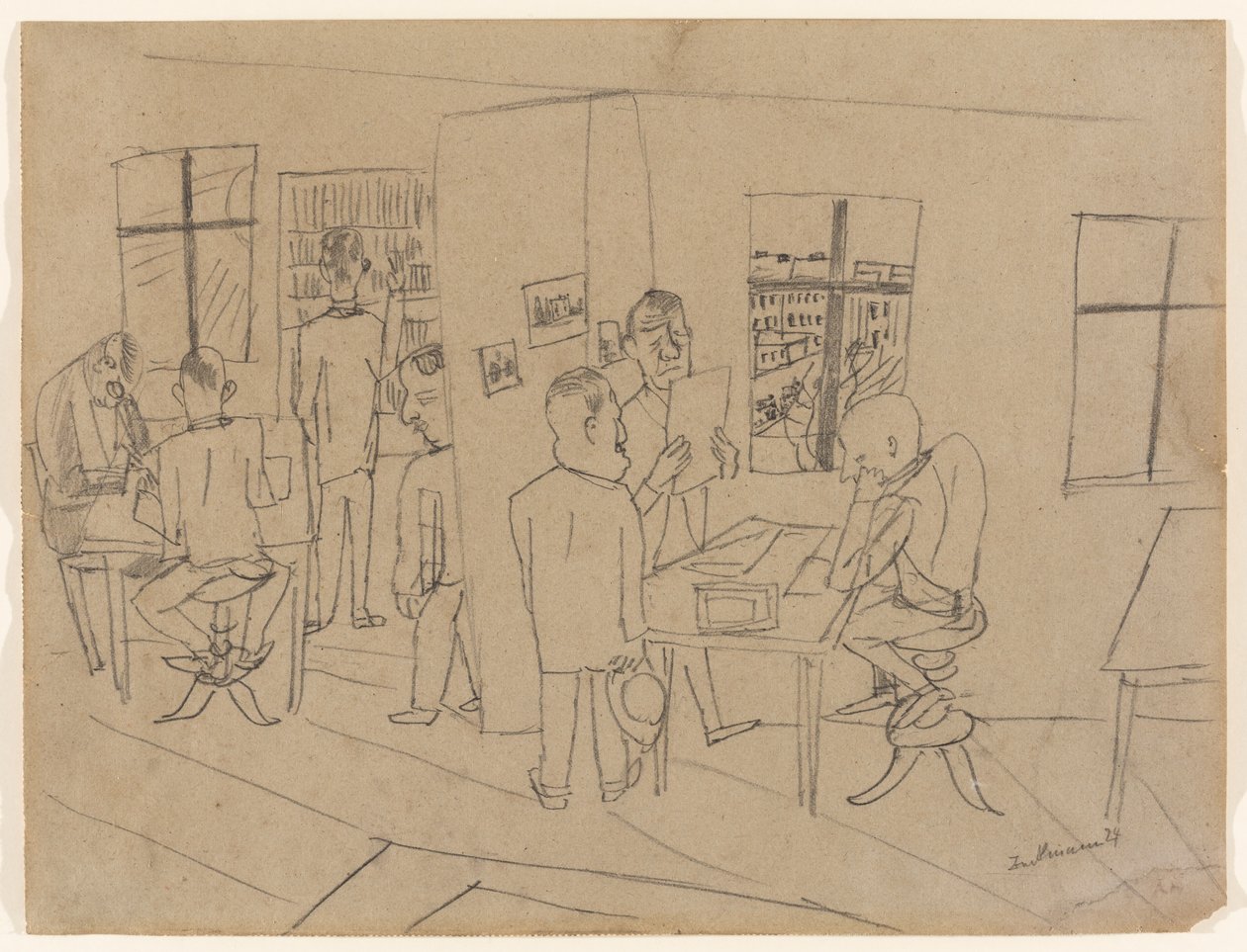 Redaktionsrum av Max Beckmann