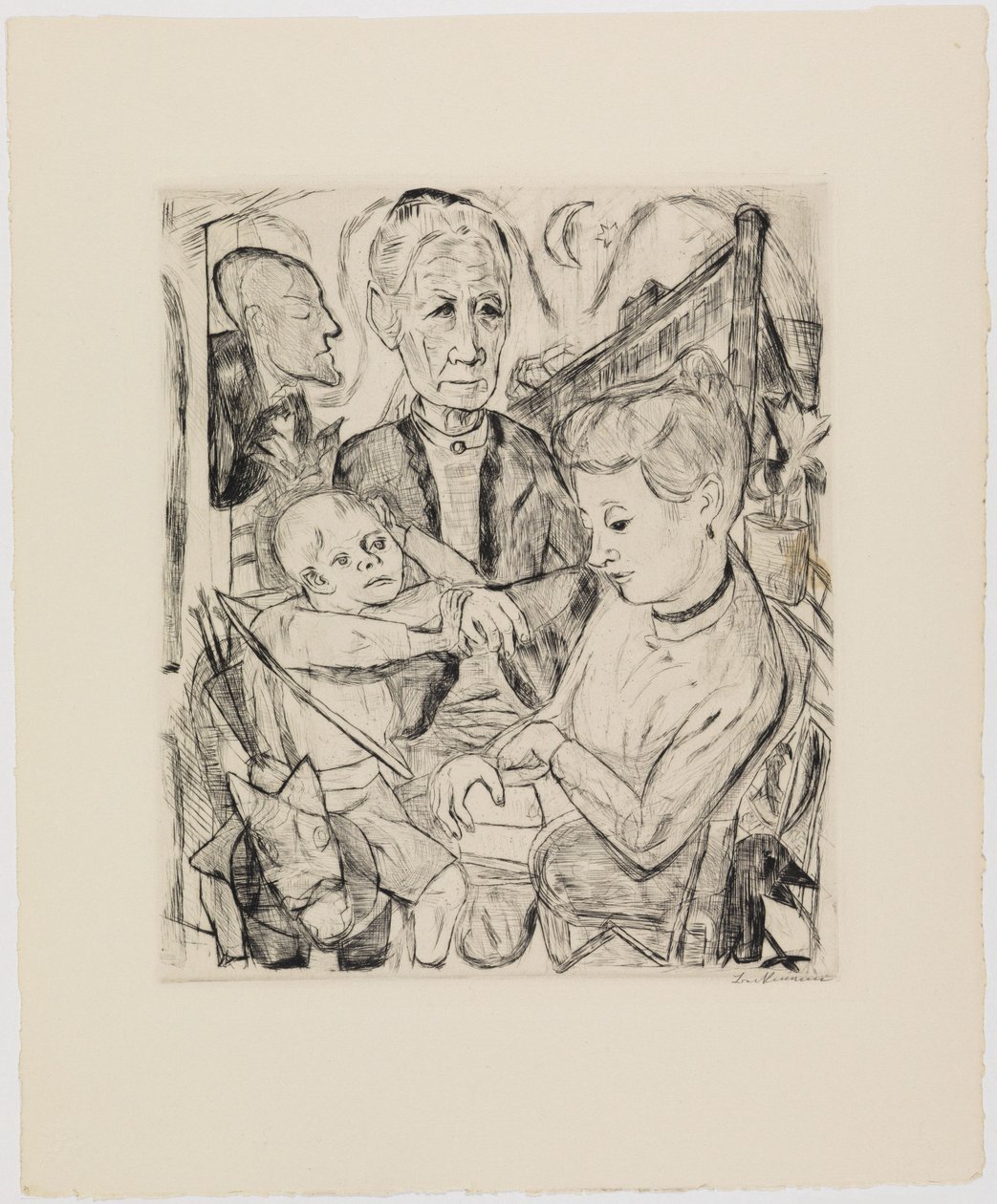 Familjescen (familjen Beckmann) av Max Beckmann