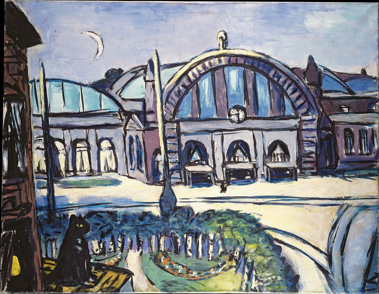 Frankfurts centralstation av Max Beckmann
