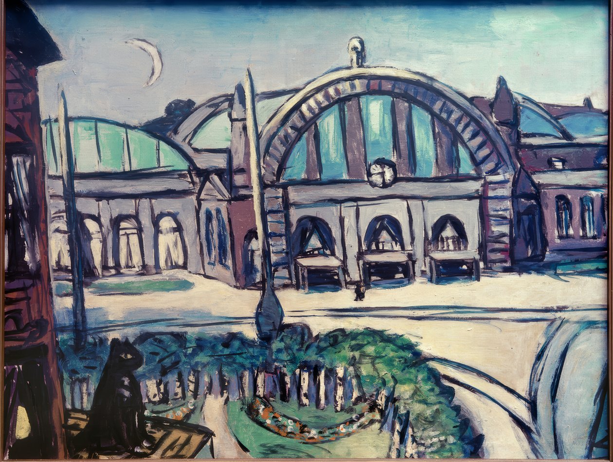 Frankfurts centralstation av Max Beckmann